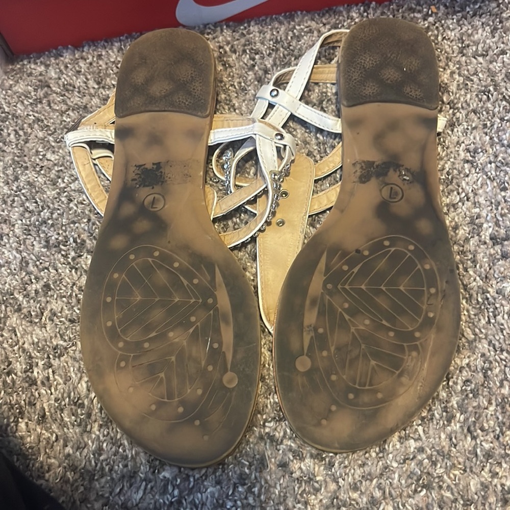 White Rhinestone Sandals - Picture 3 of 3